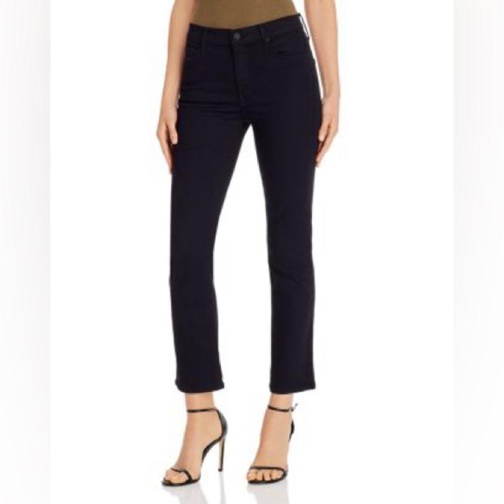 MOTHER The Dazzler Ankle Straight Leg Jeans Not Guilty Black Gray Denim Size 28